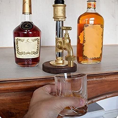 Wood Faucet Shaped Whisky Liquor Dispenser | Perfect Wine Alcohol Gifts for Men, Christmas Fathers Day Birthday Gifts for Father Grandfather Husband | Rustic Farmhouse Bar Home Decor (3 Faucet Style)