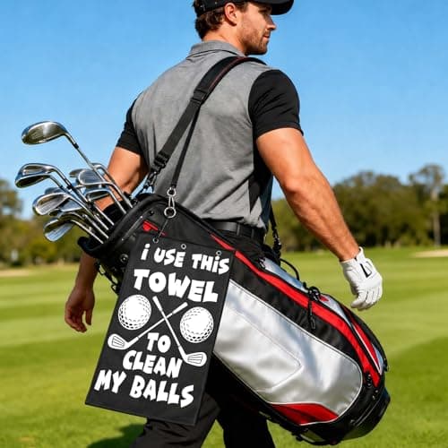 Premium Cleaning Towel for Golf Balls and Clubs; Easy To Attach to Golf Bags for Practice, Tournaments, and Daily Play Lihome Golf Accessories for Men, Funny Golf Towel, Golf Gifts for Men B0GX7CVYCL