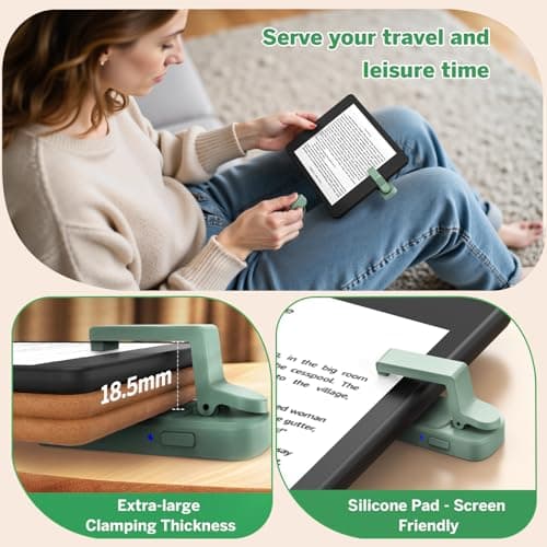 Clicker Page Turner for Kindle Accessories for Camera Video Record&Shutter Selfie with Storage Bag, Fits Thick Cases (Green) Page Turner Ring for Kindle,Remote Control for iPhone iPad Tablets eReaders B0FJXPC91M