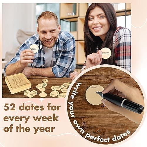 5 Year Anniversary Wooden Gifts for Him Her - 5th Anniversary Traditional Gifts for Wife Husband, 5 Year Marriage Gift for Couple, Fifth Wedding Present for Men
