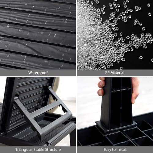 Nestl Patio Chairs - Black Chaise Lounge Chair Outdoor, 5-Position Adjustable Sun Tanning Chair, Waterproof Pool Lounge Chairs Set of 2, Reclining Lawn Chair, Lightweight Outdoor Lounge Chairs