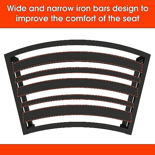 Heavy Duty Curved Fire Pit Bench Set of 4, Metal Outside Seating, Outdoor Steel Backless Benches for Garden, Patio, Porch, Backyard, Plant Stand