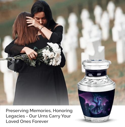 Blue Cremation Urns, Mini Urn, Burial Urn for Men Ashes, Urn for Women Dragon Urn, 3 Inch Memorial Urn for MoM, Small Funeral Urns for Human Ashes B0FFZCN1G6