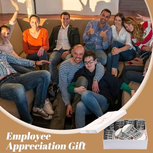 12 Pairs Best Team Ever Crew Socks Bulk Employee Appreciation Gifts for Women Men Staff Coworker Office Christmas