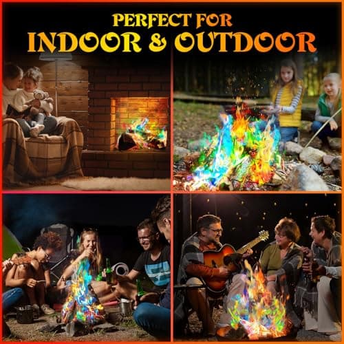 MEKER Fire Color Changing Packets - Fire Pit, Campfires, Outdoor Fireplaces, Bonfire - Magic Colorful Changing Fire - Perfect Fire Camping Accessories for Kids & Adults (12 Pack) B0C9THKCWY