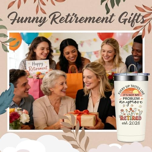 Happy Retirement Gifts for Coworker, Teachers, Nurse, Friends, Family - Every Sip Tastes Like It's Not My Problem Anymore Grifarny Retirement Gift for Woman 2026 - Retirement Tumbler Cup 20 oz B0GVDQD9N9