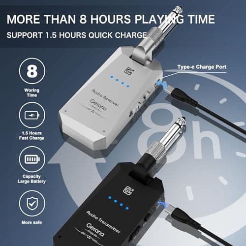 5.8Hz Guitar Wireless System Anti-Interference Instrument 4Channels Wireless Transmitter Receiver Digital Audio Cordless System Bass For Electric Guitars Bass