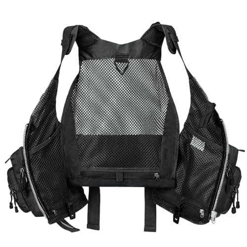 Gonex Fly Fishing Vest for Men Women, Comfortable Adjustable Fishing Vest with Multi-Pockets Reflective Stripes