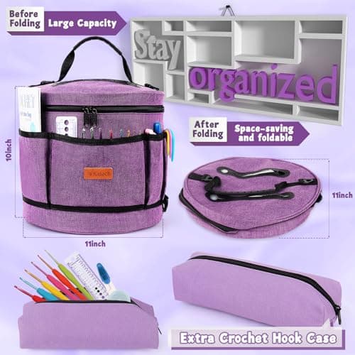 Katech Crochet Kit for Beginners, Beginner Crochet Kit for Adults-Crochet Kits Includes Crochet Hooks Knitting Bag Crochet Yarn for Crocheting Instruction Knitting Kit Crochet Supplies Gift