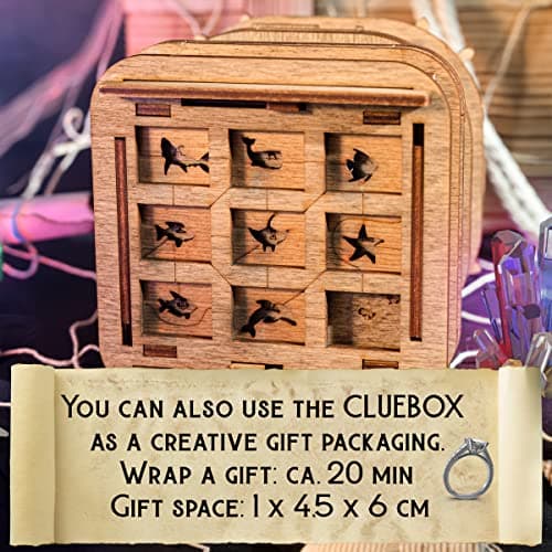 iDventure Cluebox - Davy Jones Locker - Escape Room Game - Puzzle Box - Gift Box - 3D Wooden Puzzle for Adults - Wooden Jigsaw - Brain Teaser - Birthday Gift Gadget for Men - Money Box