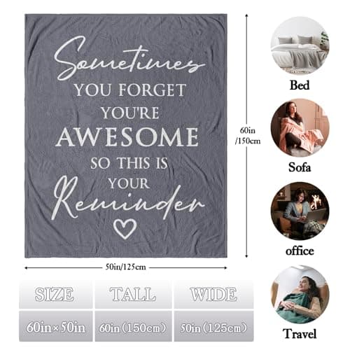 Gifts for Women Blanket 50" X 60", Birthday/Inspirational/Thank You Gifts for Women, Sometimes You Forget You are Awesome Gifts for Friends/Mom/Sister/Her, Anniversary/Appreciation Blanket B0FNRMGYH2