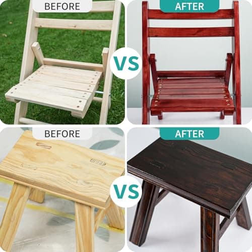 Wood Grain Furniture Paint 10.5oz with Tools - One-step No Need Prime No Need Varnish - Water-based & Low Odor - Outdoor & Indoor Wood Paint for Furniture and More - Teak