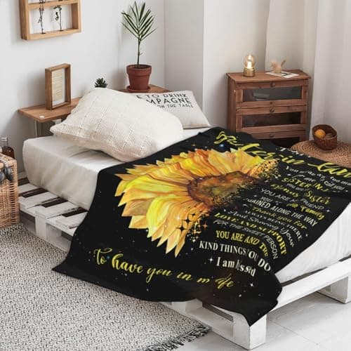 puekrtoa Christmas Sister in Law Birthday Gifts, Xmas Gift for Sister in Law for Women, Best Sisters-in-Law Wedding Gift Ideas, Sisters in Law Throw Blanket 60"X50"