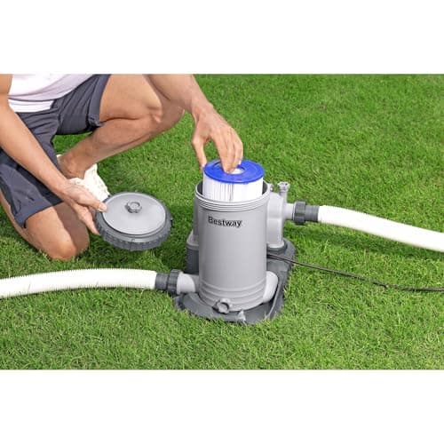 Bestway 2,500 GPH Filter Pump for Above Ground Swimming Pool with Type IV-B Cartridge, Adapter Accessories and Timer