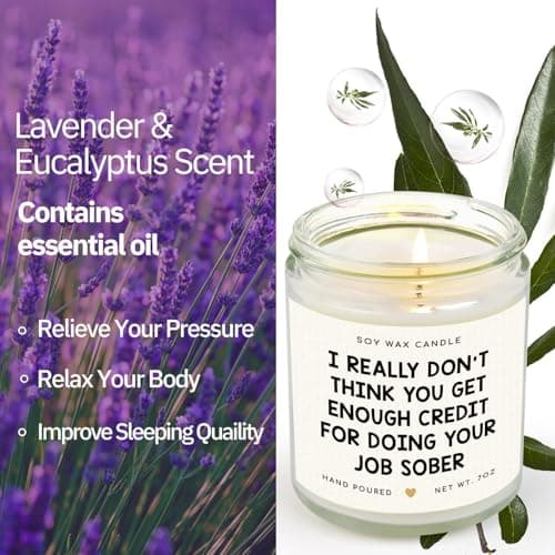 Birthday, Leaving Farewell Gifts for Coworkers, Work Bestie, Manager - Handmade Lavender Scent Natural Soy Wax Candle 7oz SteadStyle Bosses Day Gifts for Women Men, Best Boss Gifts for Boss Lady B0FDB3T8TS