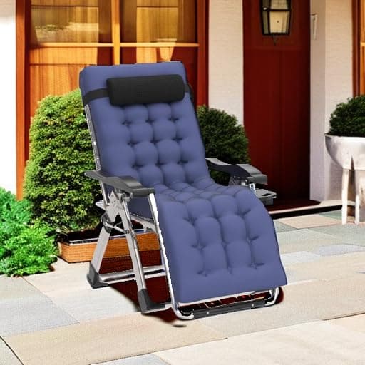 Slsy Zero Gravity Chair, Reclining Lounge Chair with Removable Cushion & Tray for Indoor and Outdoor, Patio Recliner Folding Reclining Chair