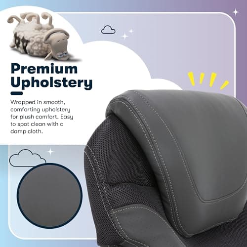 Serta Bryce Executive Office Chair - Ergonomic Computer Desk Chair with Patented AIR Lumbar Technology - Adjustable Height - Memory Foam Body Pillows - 360° Swivel Rolling Base - Bonded Leather - Gray