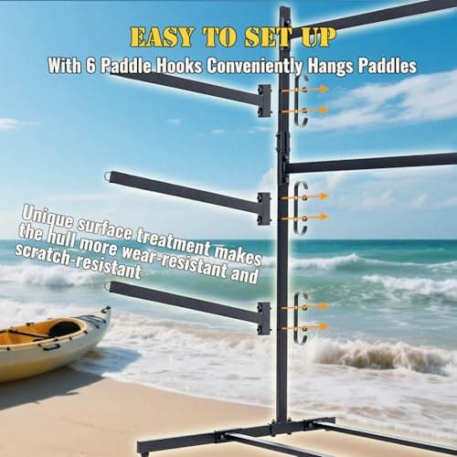 Kayak Storage Rack, Heavy Duty Kayak Racks for Garage and Outdoor Storage, Storage Rack for Kayak, Canoe, Surfboard & Paddleboard-3 Levels
