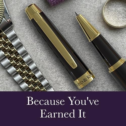 Luxury Rollerball Pen in Black with 24K Gold | Elegant Gift Set for Men & Women