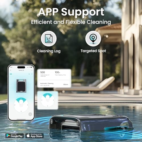 AIPER Surfer S2 Solar Powered Pool Surface Skimmer Robot with APP Support, 24/7 Continuous Cleaning, Dual Charging Modes, Smart Obstacle Avoidance, 150-um Filtration, OTA Upgrade