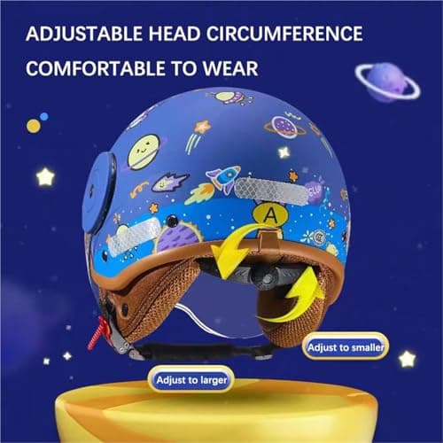 Retro Kids 3/4 Motorcycle Half Helmet,DOT Approved Toddler Vintage Open Face Electric Scooter Go-Kart Dirt-Bike ATV Youth Child Moped Bicycle Helmets for 2-14 Years Old