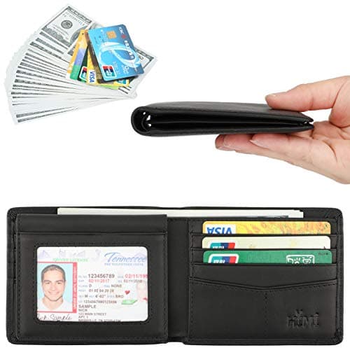 HIMI Wallet for Men-Genuine Leather RFID Blocking Bifold Stylish Wallet With 2 ID Window
