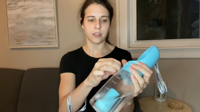 Feeding & Hydration & Waste All in One | Travel Puppy Water Bowl | Portable Pet Dispenser | Dog Gifts | for Walking Beach Cibaabo Dog Water Bottle with Food Container & Poop Bag Holder & Filter B0BZR44DQF