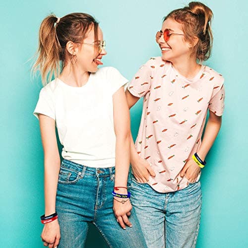 RUANJAI 12 Pack Motivational Wristbands for Men, Women & Teens, 12x8” Silicone Bracelets with Inspirational Quotes, Unisex Adult Design for men, gifts for boys