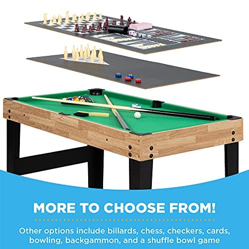 Best Choice Products 2x4ft Combo Game Table Set for Home, Game Room, Friends & Family w/Hockey, Foosball, Pool, Shuffleboard, Ping Pong, Chess, Checkers, Bowling, and Backgammon