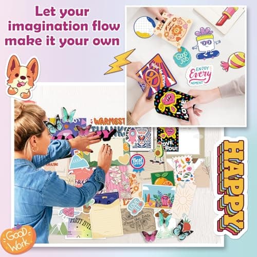 EggSun Light-Up Wall Collage Kit for Teen & Tween Girls 1000+ DIY Craft Pieces for Creative Illuminated Bedroom Art, Birthday and Room Decor Gift, Ages 11, 12,13, 14, 15, 16