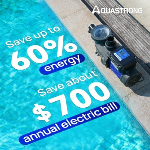 AQUASTRONG In/Above Ground Pool Pump, High Flow (Dual Speed with Timer, 2HP, 115V, 5186 GPH)