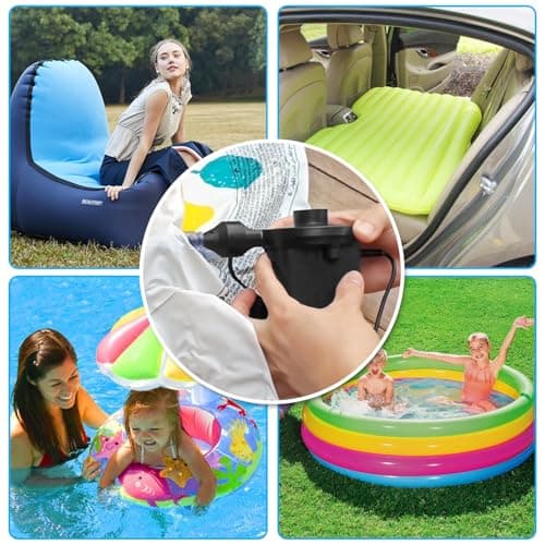 Newpol Inflatable Bed Pump, Electric Air Pump(100 Gallon/Min) for Air Mattress Beds, Inflatable Swimming Pools, Swimming Ring(AC110-240V/DC12V)