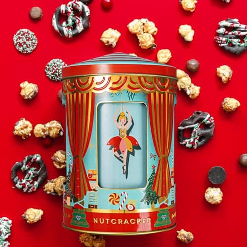 Christmas Gift Basket- Gourmet Food Gifts - Plays Music - Holiday Chocolate and Candy, Sweets and Snacks- Nutcracker Suite- Bonnie and Pop