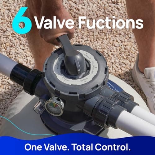 AQUASTRONG 20in Sand Filter Pump for Above Ground Pool with Timer, 2 HP, 8917 GPH Pool Pumps Above Ground for Pools Up to 38000 GAL, Pool Filter With 6-Way Valve, Improved Circulation and Filtration