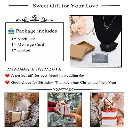 OKEYCH BestFriend Gift to Bride, To My Best Friend On Her Wedding Day Necklace, Bride Gift From Maid of Honor, Wedding Present