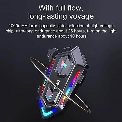 FEYA Motorcycle Helmet Speakers High Battery Life Helmet Headphone IPX6 Automatic Answer/Call Music Control/Intelligent Noise/Wake up Siri, 2 Different Types of Mic - Compatible with All Helmets - Y20