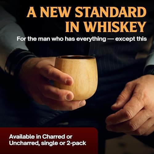The Original Charred Wooden Bourbon Drinking Glass | Charred Old Fashioned Glass | Bourbon Gifts for Men, Dad, or Brother | Whiskey Gifts