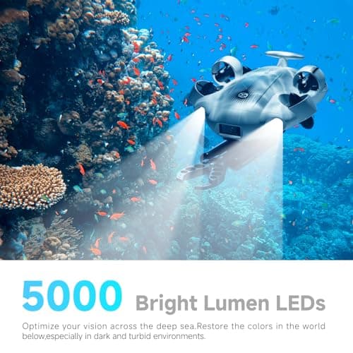 【2025 New】FIFISH V-EVO 4K60FPS Underwater Drone with Robotic Arm, with Removable SD Card, QYSEA AI Vision Lock 360° Omnidirectional Movement Underwater ROV with Depth Hold,330ft Dive