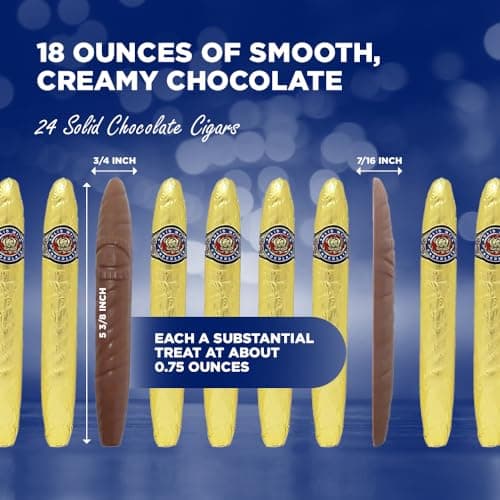 Madelaine Solid Premium Milk Chocolate Cigar Gift Box - Made with Fresh Milk, Cocoa Bean & Swiss-Formulated Chocolate - Ideal for Father's Day - 24 Count Individually Wrapped in an Elegant Hard Box