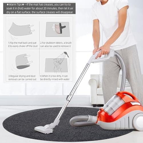 Office Chair Mat, Round Floor Mat for Home, 39inch Diameter Low Pile Heavy Duty Non Slip Multi-Purpose Desk Chair Mat Rug for Hardwood Tile Floor Carpets (Dark Grey)
