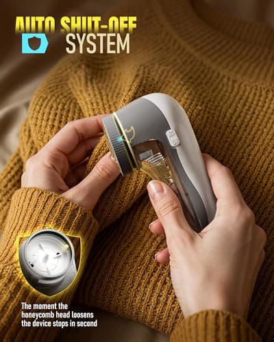POPCHOSE Fabric Shaver, Lint Remover for Clothes, Battery Operated Lint Shaver with 6-Leaf Blades, Sweater Shavers to Remove Pilling for Clothing, Couch, Furniture, Fuzz, Lint Ball, Pillings