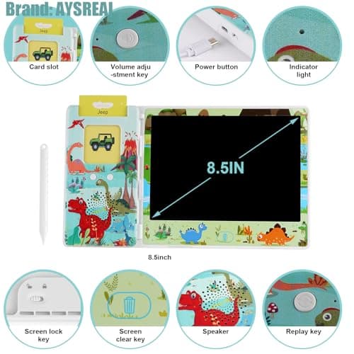 Talking Flash Cards with LCD Writing Tablet, Autism Sensory Toys for Autistic Children, Speech Therapy Toys, 224 Sight Words Educational Learning Toddler Toys for 3 4 5 6 Year Old