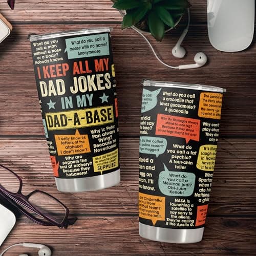 Funny Gift For Dad - Stainless Steel Tumbler 20oz - Dad Joke Gifts - Father Gift From Daughter, Son, Wife for Birthday, Fathers Day - Christmas Gifts For Men, Uncle, Brother