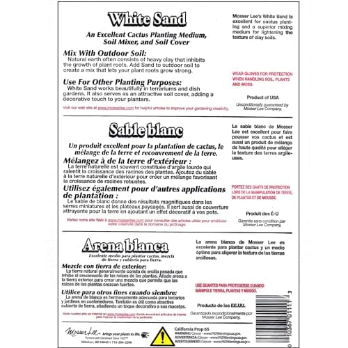 Mosser Lee ML1111 White Sand Soil Cover, 5 lb.