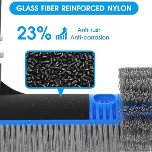 20'' 2 in 1 Pool Brush Head Cobweb Duster Heavy Duty Pool Cleaning Detachable Round Brush with EZ Clip & Wavy Nylon Bristles for Inground Pool & Above-Ground Pool (Without Pole)