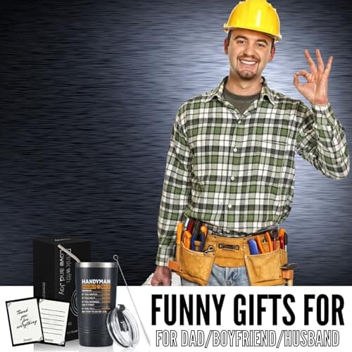 Onebttl Funny Handyman gifts for Men, Handyman Gifts Idea, 20 oz Insulated Stainless Steel Tumbler, Hourly Rate Travel Mug