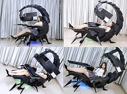 Gaming Chair Comfortable Luxury Gaming Chair Ergonomic Computer Cockpit Chair Comfortable Racing Simulator Game Chair with Hanging 3 Screens C