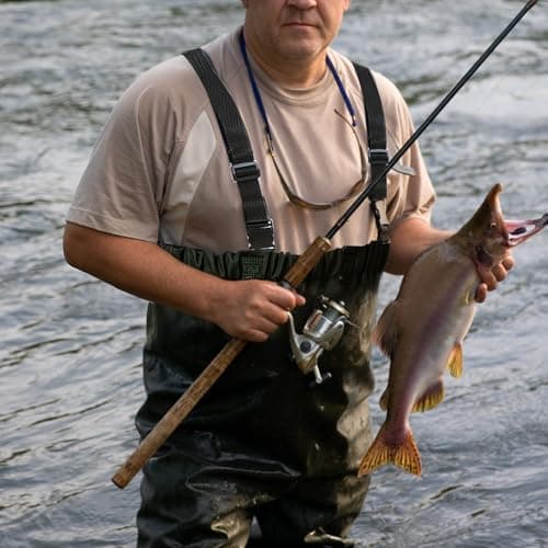 Pfeibk Men's Fishing Waders, Lightweight Breathable Chest Waders for Men, Waterproof Fly Fishing Waders