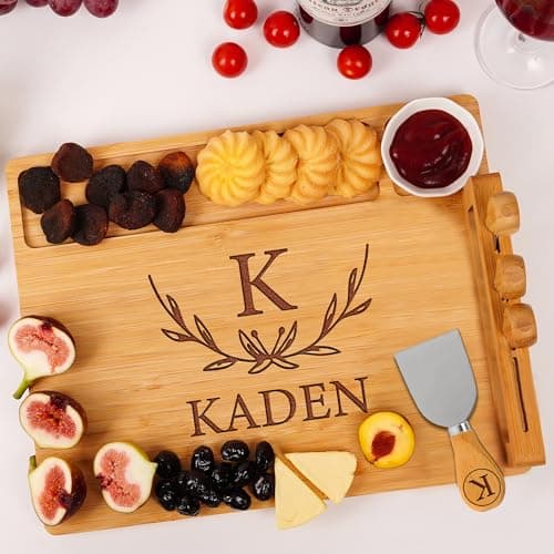 Personalized Charcuterie Board Gift Set, Christmas, Engagement - Wedding Gifts for Couples 2025, Custom Cheese Boards Gifts, Bridal Shower Gifts for Bride, Housewarming Gifts New Home for Women