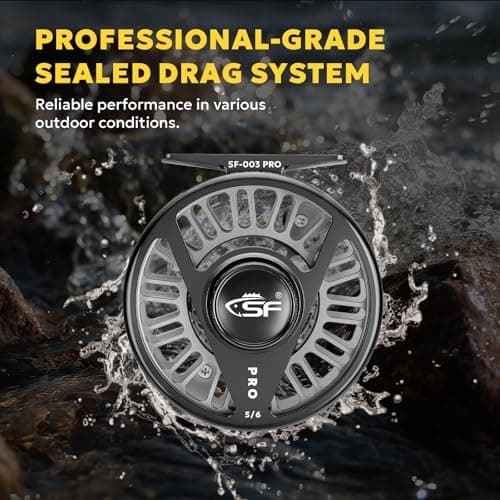 SF SF-003 Pro Fly Fishing Reel for Freshwater,CNC Precision Machining Process,Mid Arbor Design,Smooth Drag System,Lightweight Aluminum Body